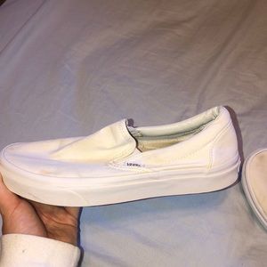 White slip on vans